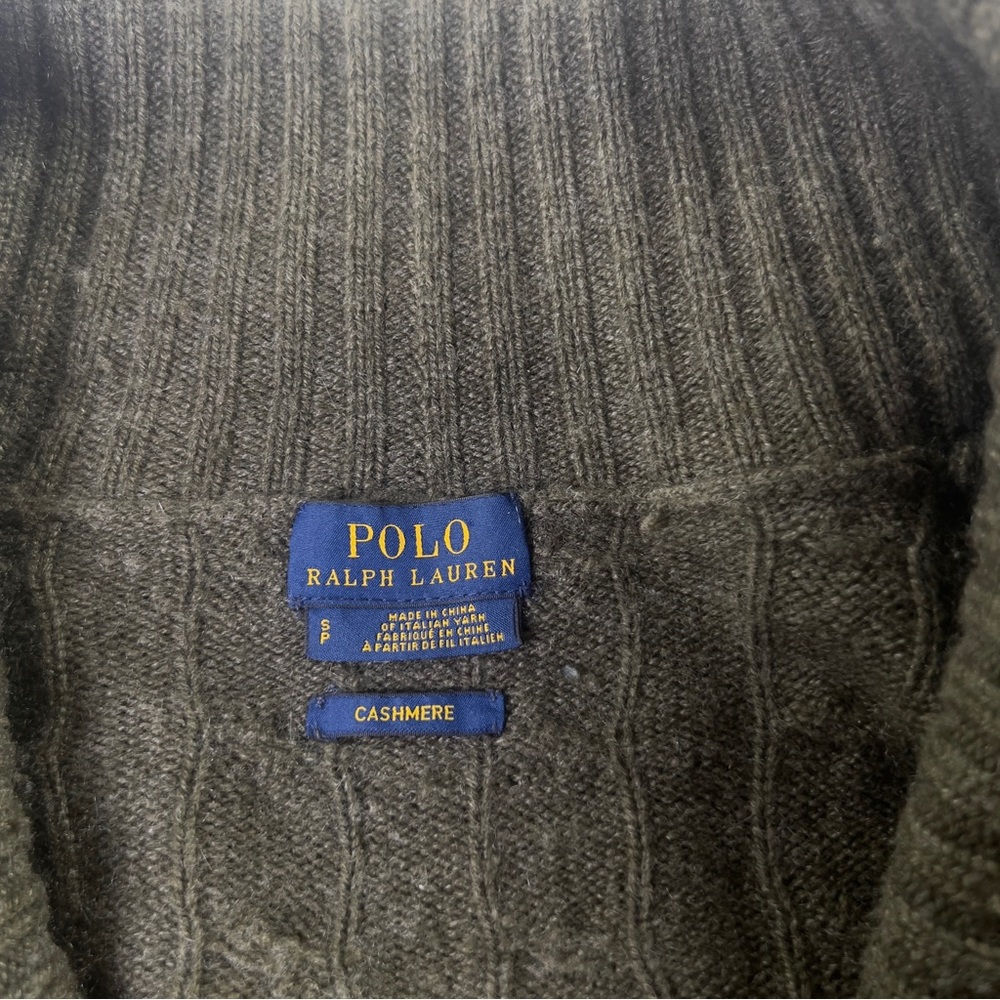 Polo Ralph Lauren Cashmere Sweater Womens Small Green Shawl Collar Pullover - Picture 4 of 8